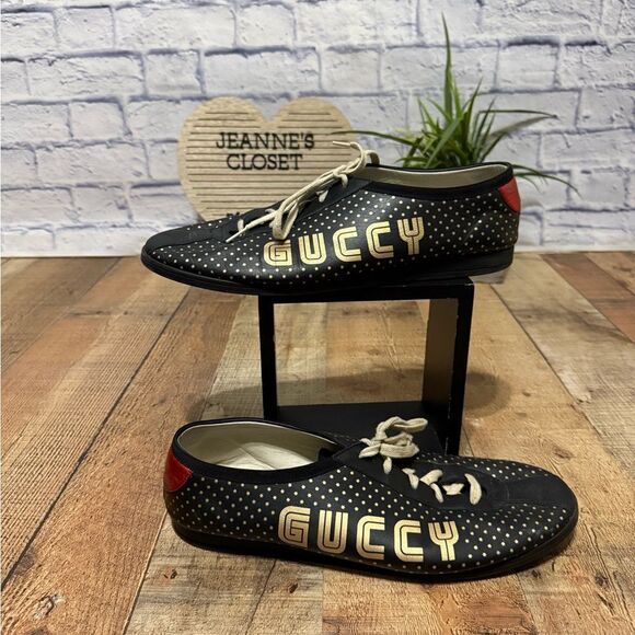 Gucci Other - GUCCI x SEGA Falacer sneaker black leather Size 13 519723
Pre owned condition